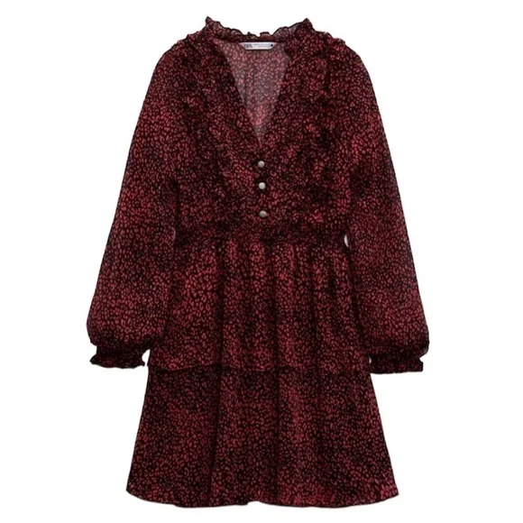 ZARA Animal Print Dress Small - Picture 6 of 8
